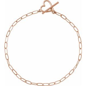 Heart & Paperclip-Style Bracelet