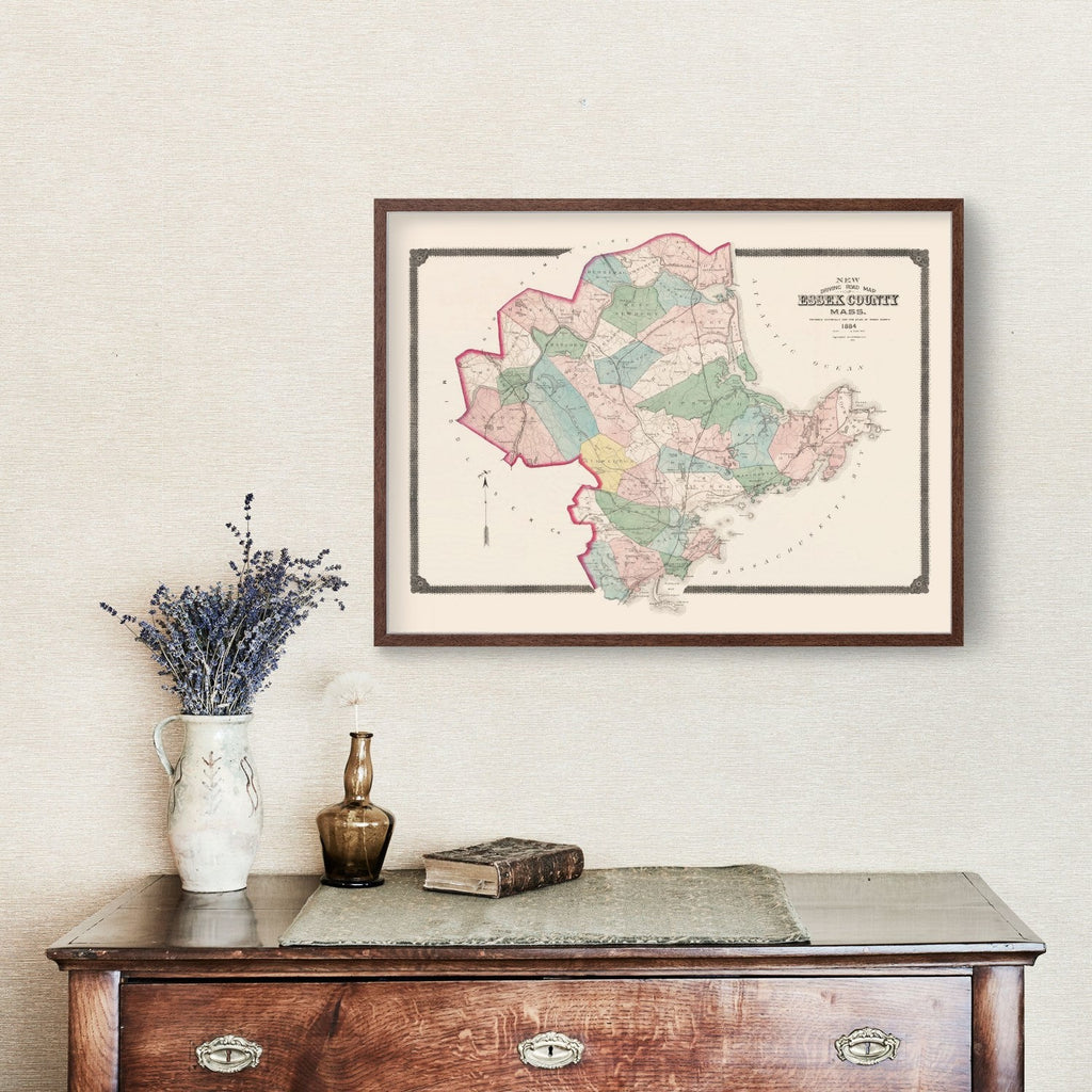 Vintage Map of Essex County, Massachusetts 1884