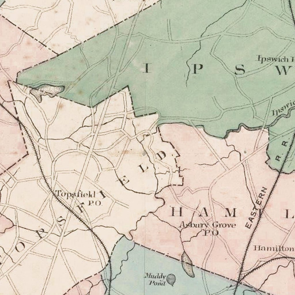 Vintage Map of Essex County, Massachusetts 1884