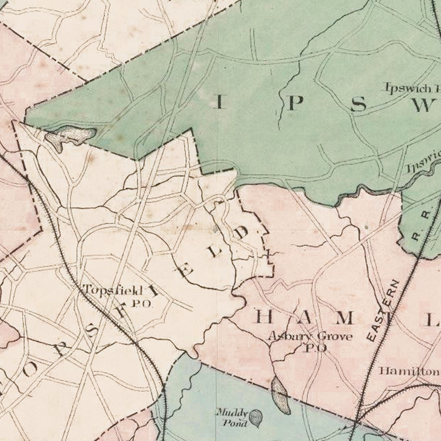 Vintage Map of Essex County, Massachusetts 1884