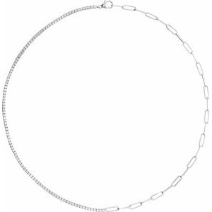 14K White Gold 3 1/4 CTW Lab-Grown Diamond Line 18" Necklace