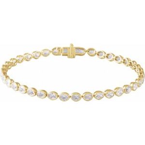 14K Yellow Gold 4 9/10 CTW Lab-Grown Diamond Line 7" Bracelet