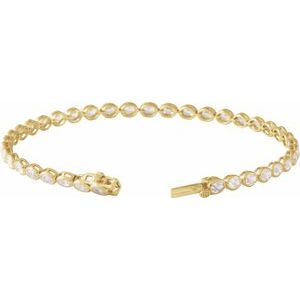 14K Yellow Gold 4 9/10 CTW Lab-Grown Diamond Line 7" Bracelet – image 2