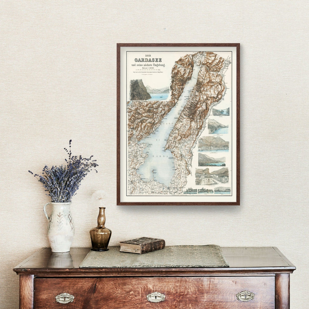 Vintage Lake Garda Italy Map 1890