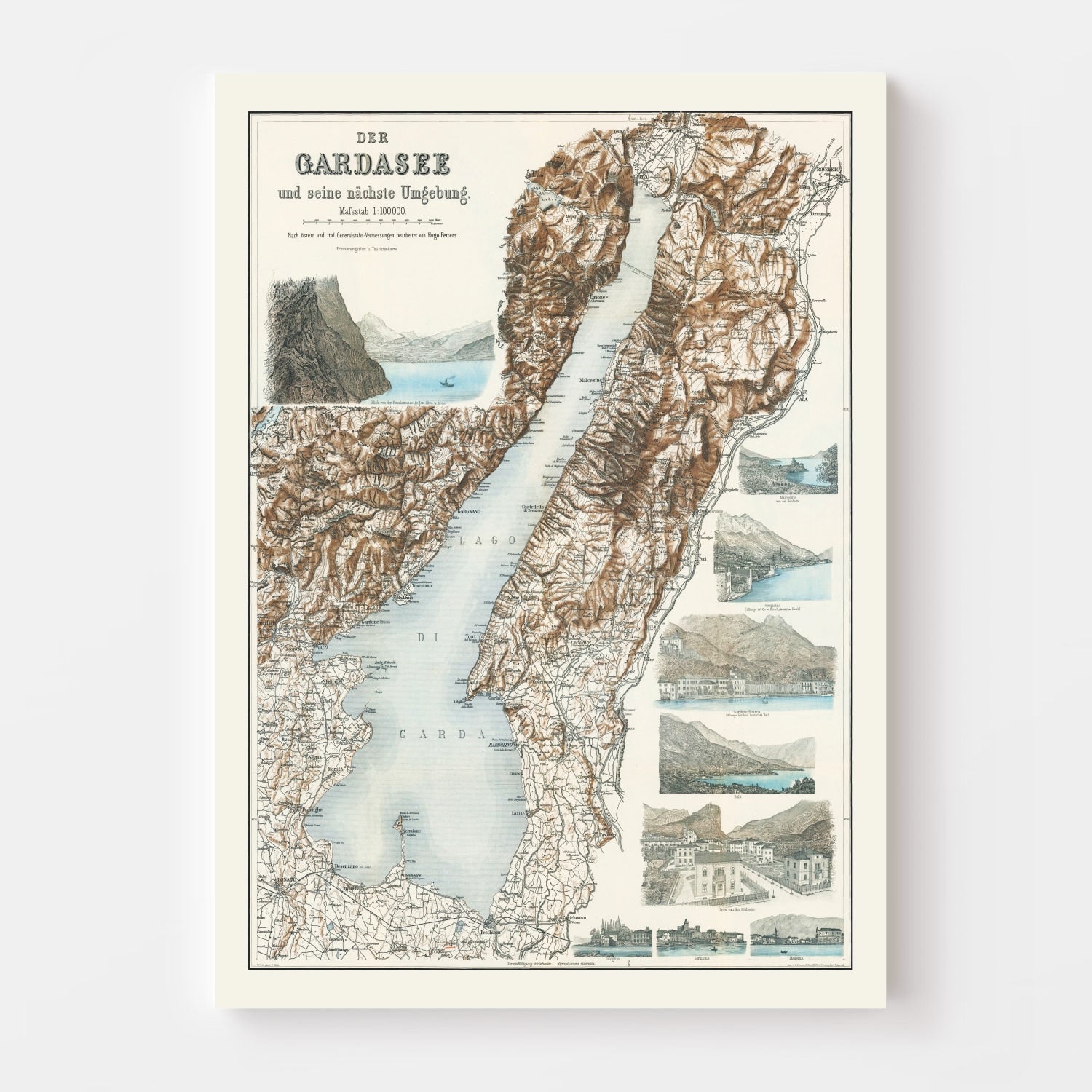 Vintage Lake Garda Italy Map 1890