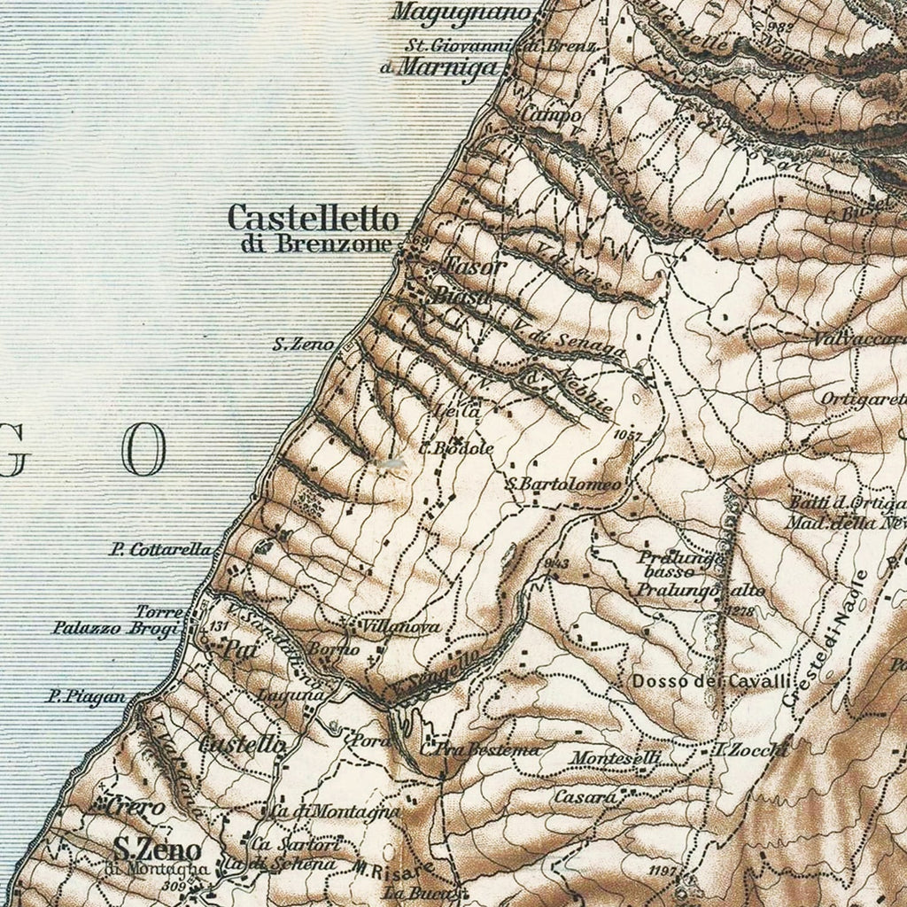 Vintage Lake Garda Italy Map 1890