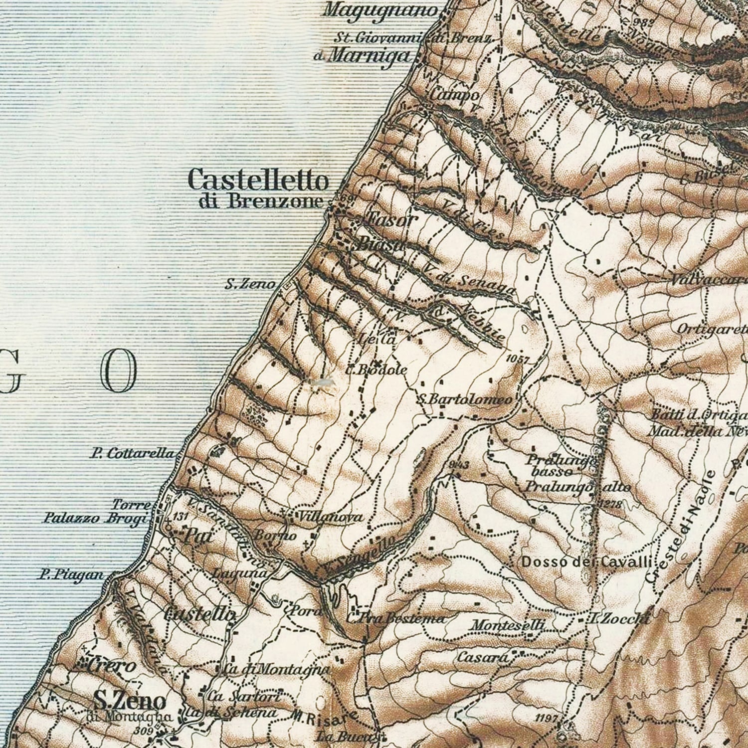 Vintage Lake Garda Italy Map 1890