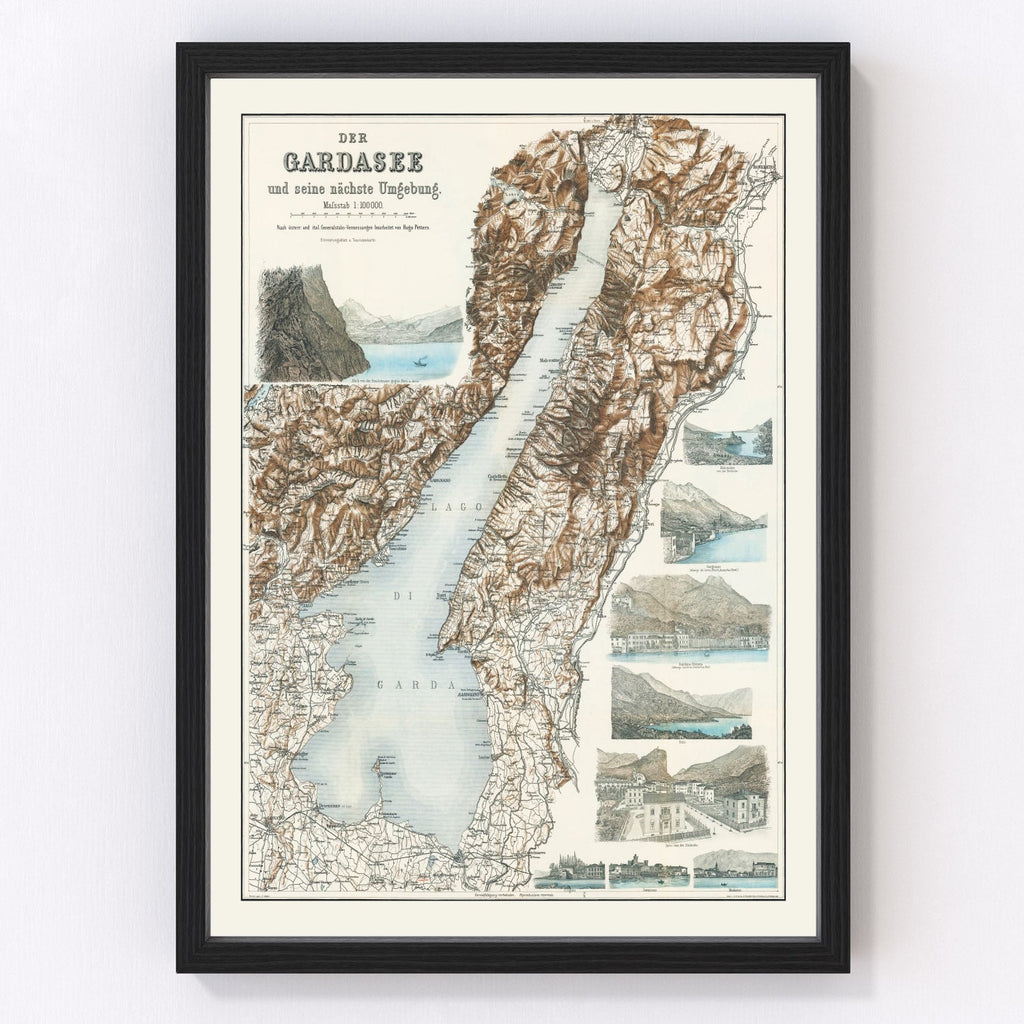 Vintage Lake Garda Italy Map 1890