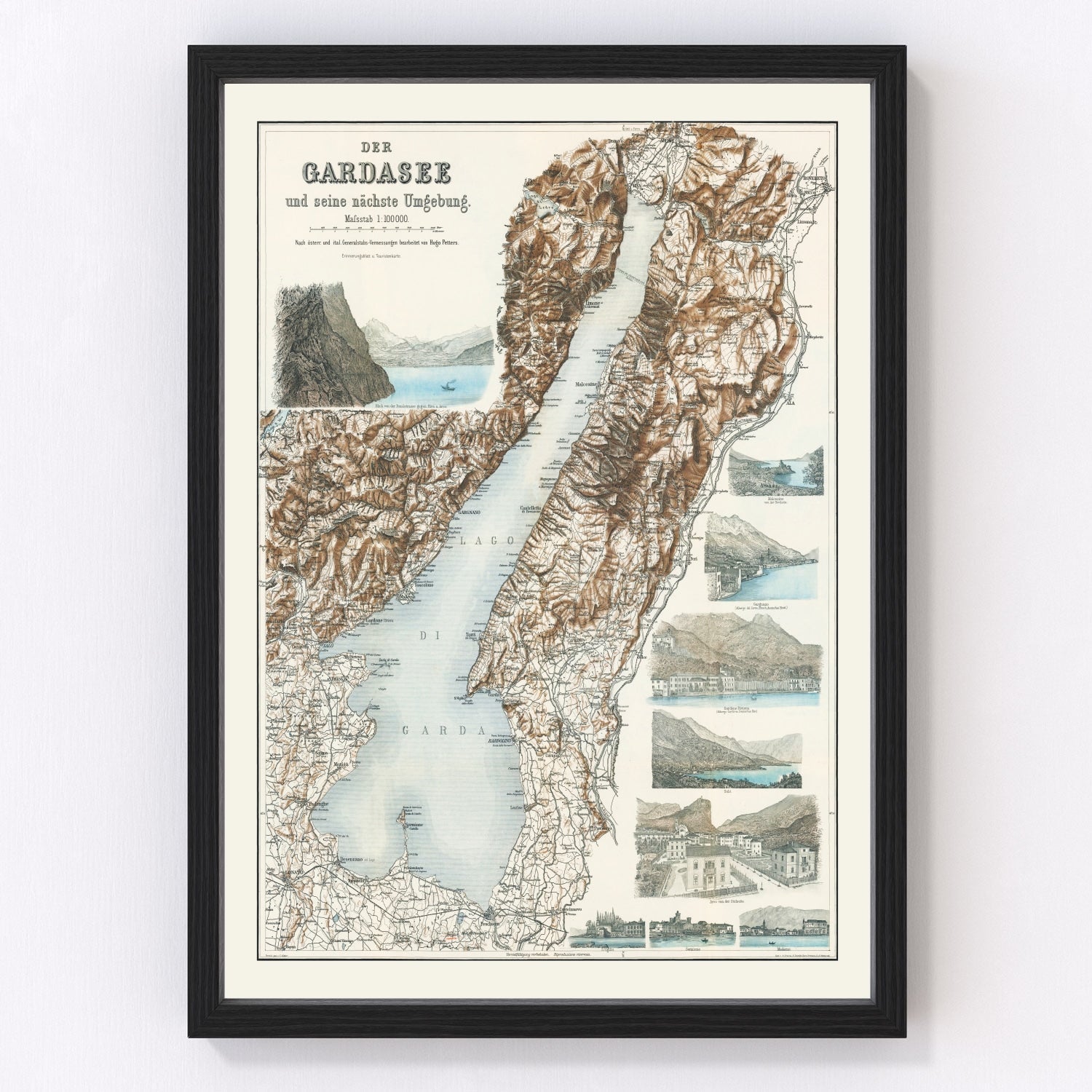 Vintage Lake Garda Italy Map 1890