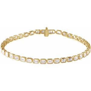 14K Yellow Gold 6 1/4 CTW Lab-Grown Diamond Line 7" Bracelet