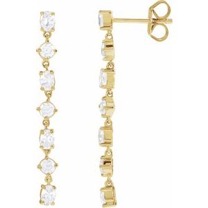 14K Yellow Gold 1 1/5 CTW Lab-Grown Diamond  Dangle Earrings