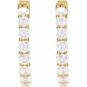 14K Yellow Gold 2 1/5 CTW Lab-Grown Diamond Inside-Outside 19.7 mm Hoop Earrings – image 3
