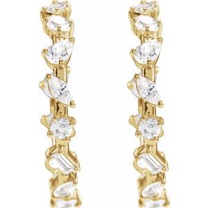 14K Yellow Gold 2 CTW Lab-Grown Diamond 24.4 mm Hoop Earrings – image 3