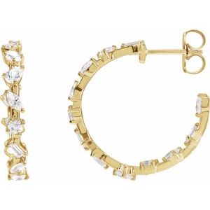 14K Rose Gold 2 CTW Lab-Grown Diamond 24.4 mm Hoop Earrings – image 4