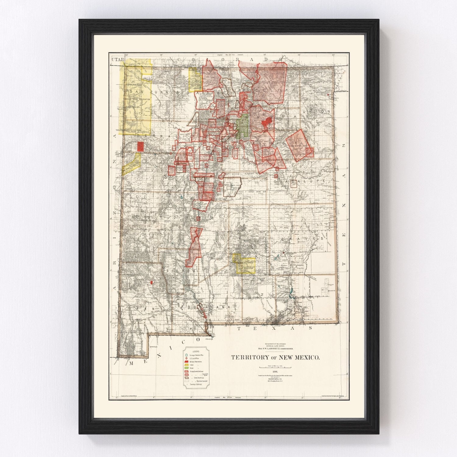 Vintage Map of New Mexico 1896