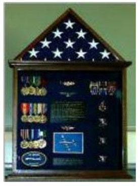 Flag and Medal Display cases, Flag and Badge display cases - 3'x5' flag