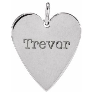Engravable Heart Necklace or Pendant