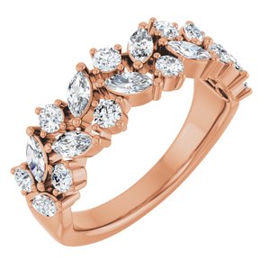 14K Rose 1 1/3 CTW Natural Diamond Anniversary Band
