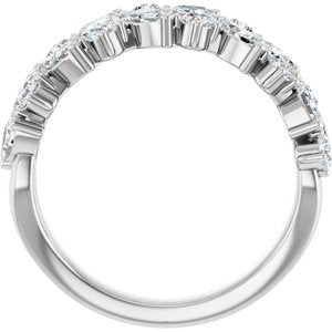 14K White 1 1/3 CTW Natural Diamond Anniversary Band
