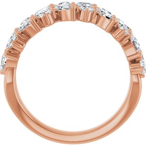 14K Rose 1 1/3 CTW Natural Diamond Anniversary Band
