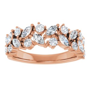 14K Rose 1 1/3 CTW Lab-Grown Diamond Anniversary Band