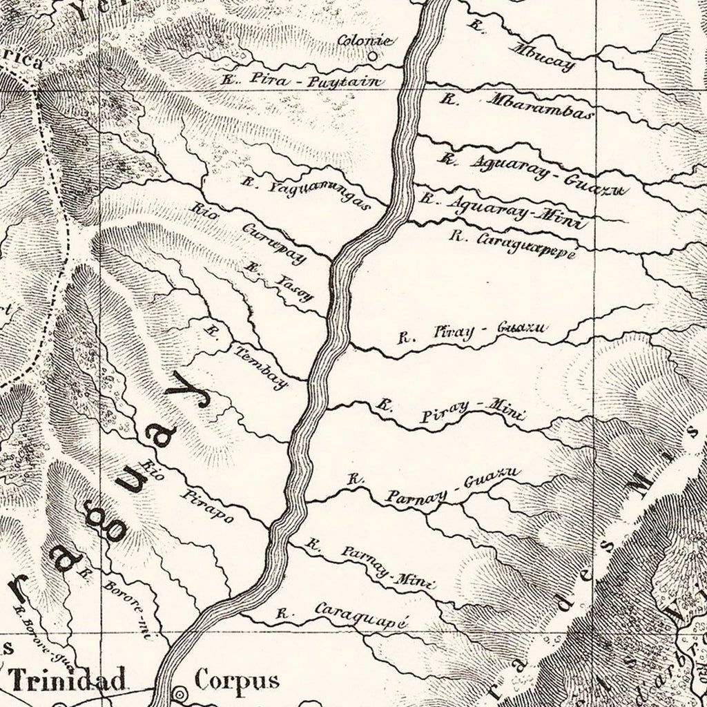 Vintage Map of Paraguay 1873