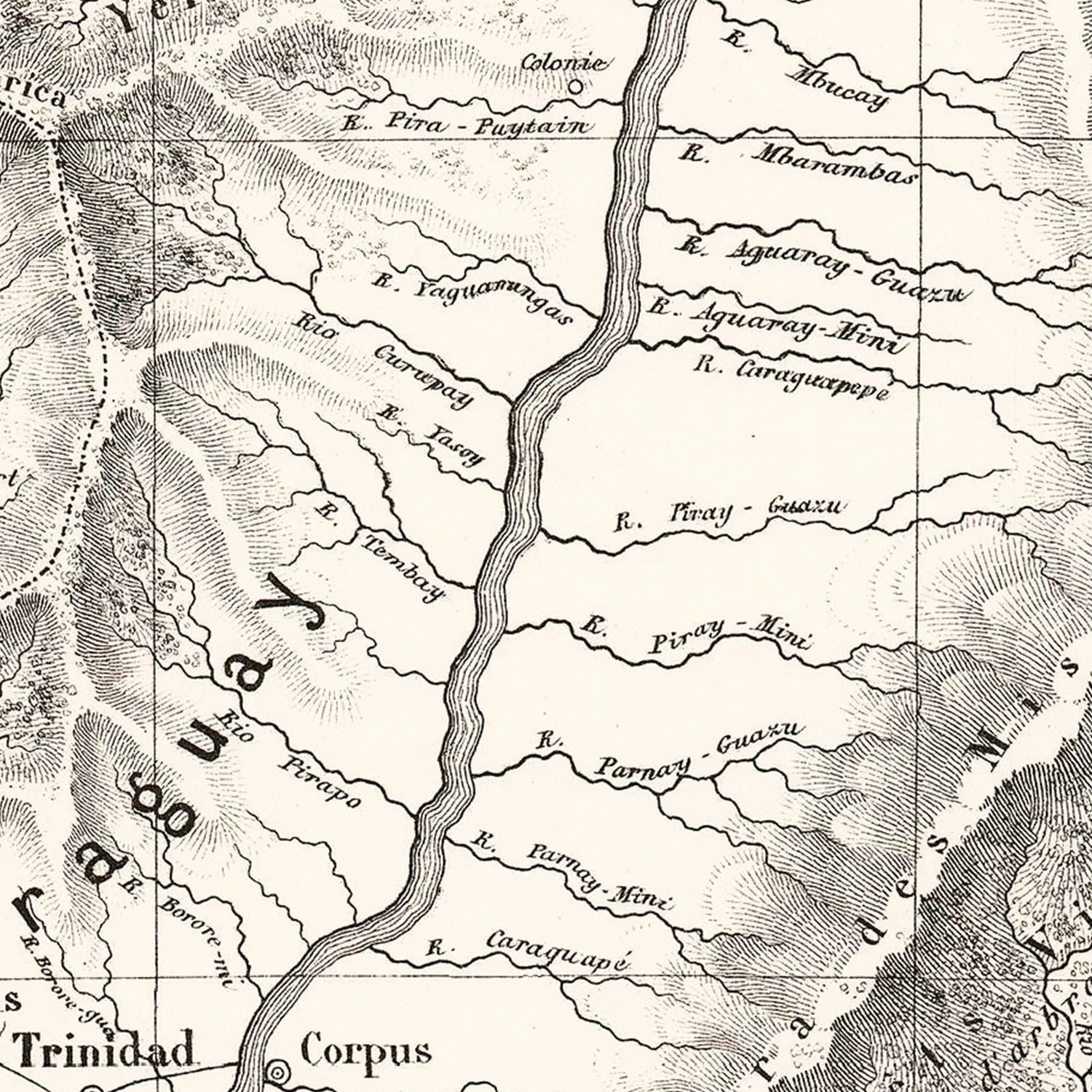 Vintage Map of Paraguay 1873