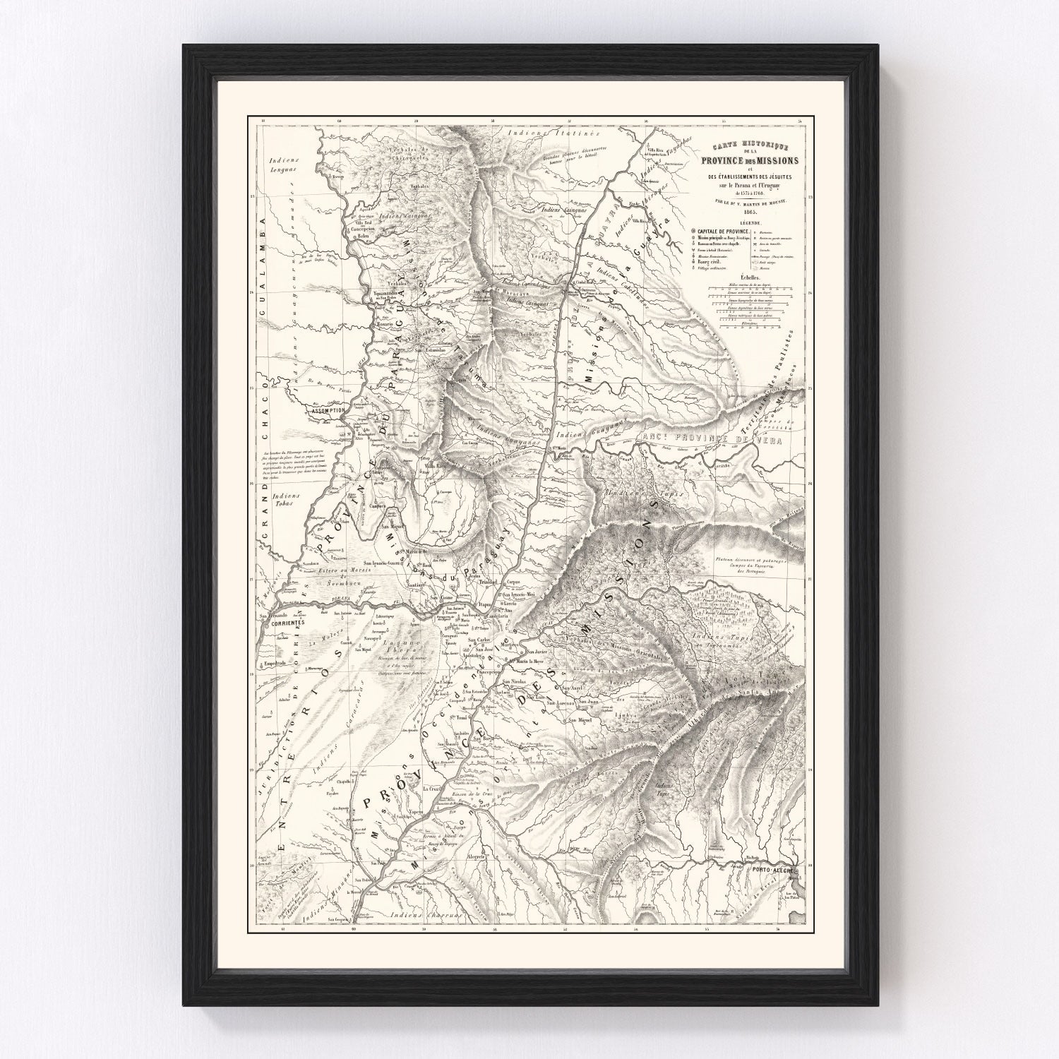 Vintage Map of Paraguay 1873