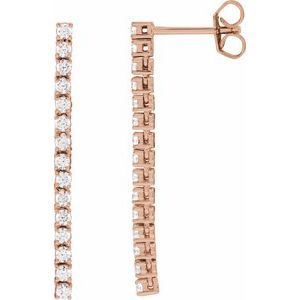 14K Rose Gold 3/4 CTW Natural Diamond Earrings