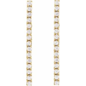 14K Yellow Gold 3/4 CTW Natural Diamond Earrings – image 2