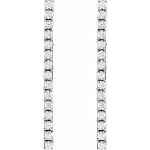 14K White Gold 3/4 CTW Lab-Grown Diamond Earrings – image 2