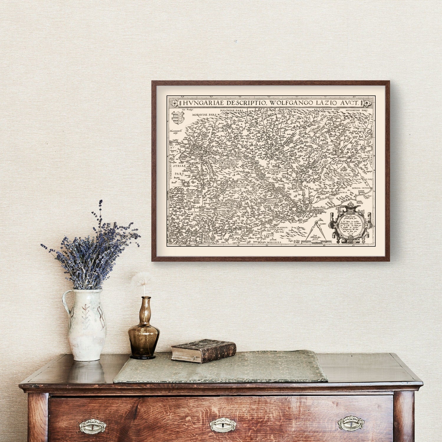 Vintage Map of Hungary 1570