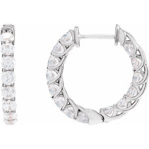 14K Rose Gold 2 1/5 CTW Natural Diamond Inside-Outside 19.7 mm Hoop Earrings – image 5