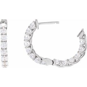 14K White Gold 2 1/5 CTW Natural Diamond Inside-Outside 19.7 mm Hoop Earrings – image 4