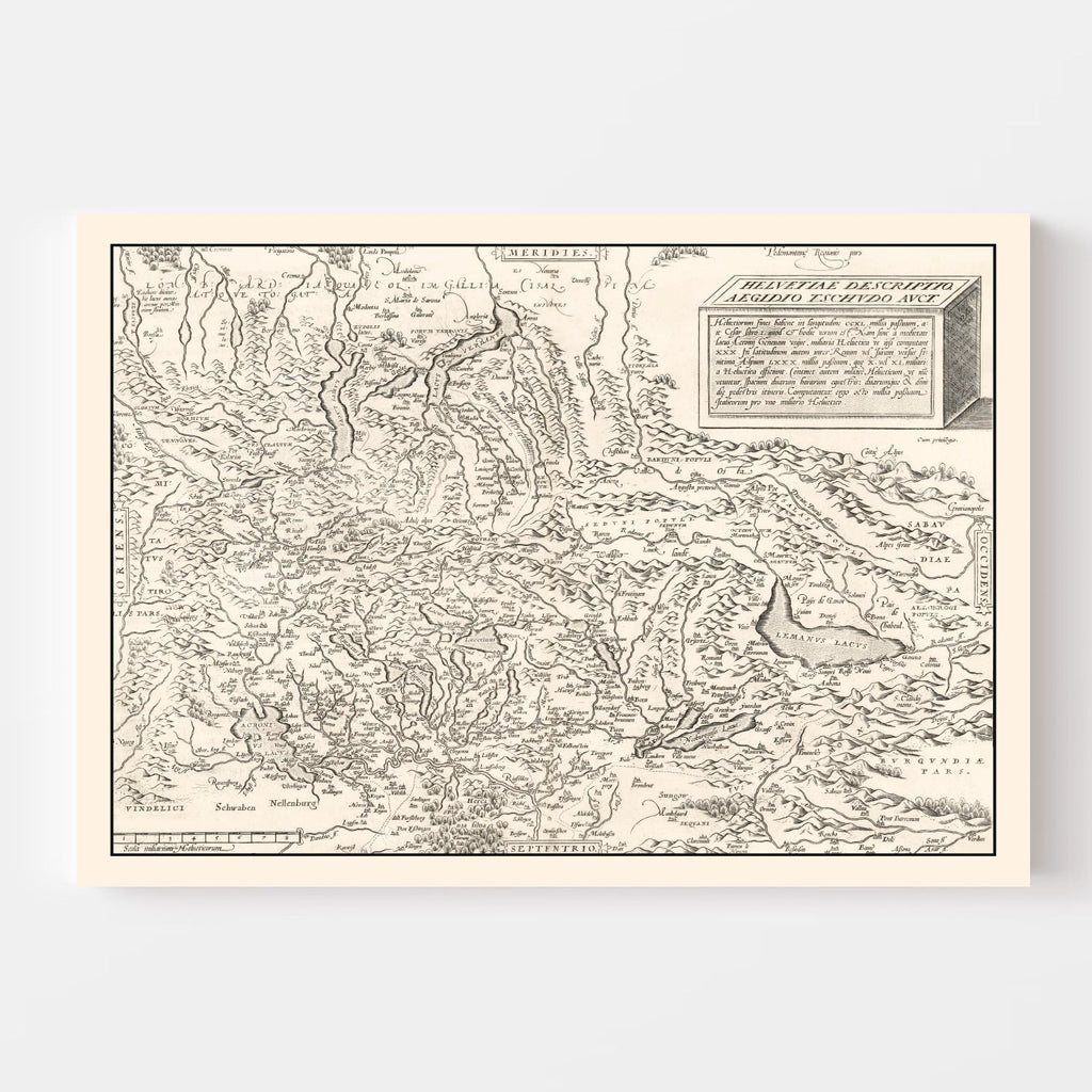 Vintage Map of Switzerland 1581