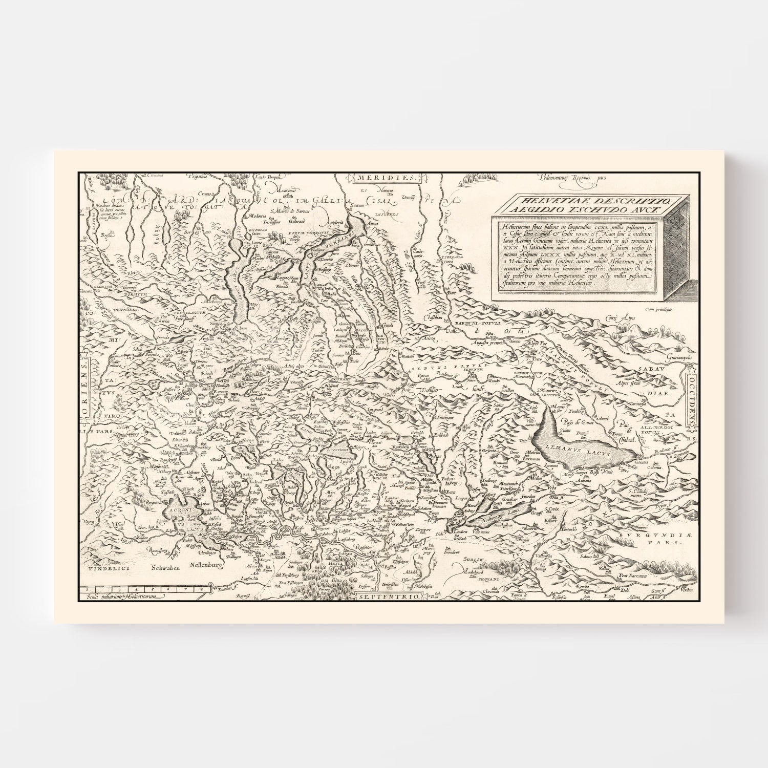 Vintage Map of Switzerland 1581