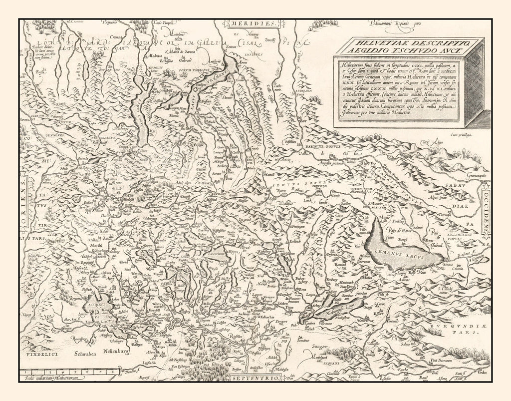 Vintage Map of Switzerland 1581