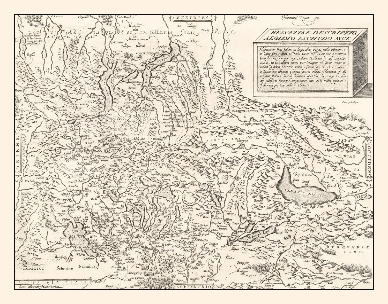 Vintage Map of Switzerland 1581