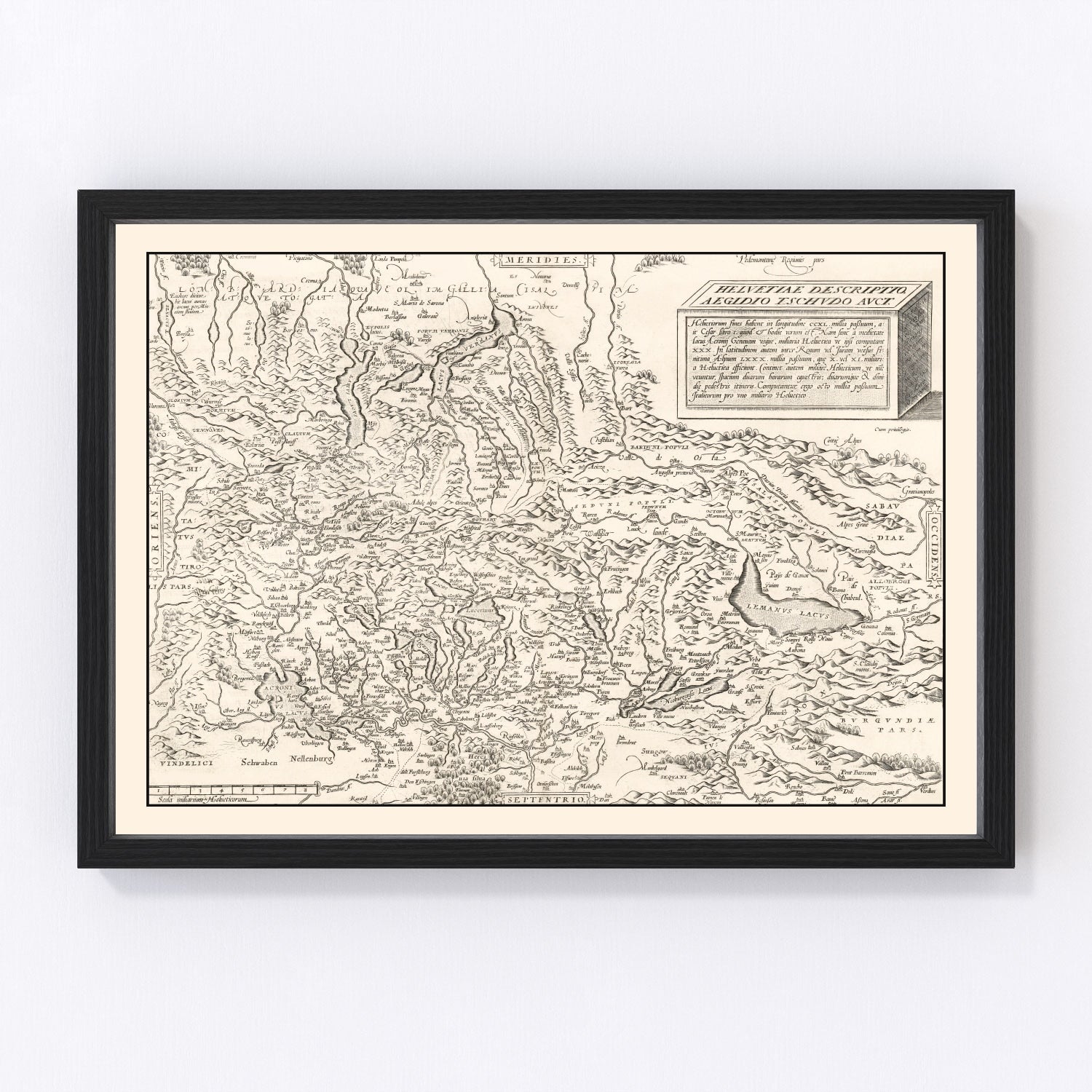 Vintage Map of Switzerland 1581