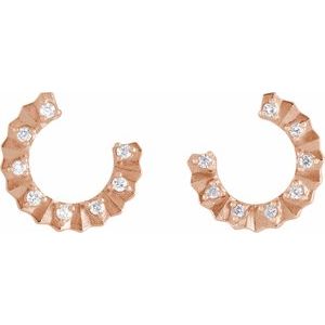 14K Rose Gold 1/8 CTW Natural Diamond Forward-Facing 12.7 mm Earrings