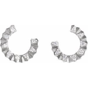 14K White Gold 1/8 CTW Natural Diamond Forward-Facing 12.7 mm Earrings