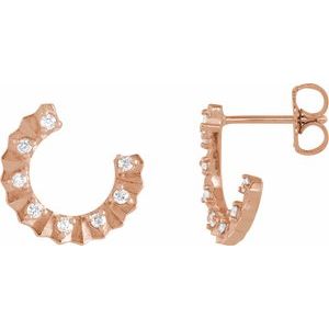 14K Rose Gold 1/8 CTW Natural Diamond Forward-Facing 12.7 mm Earrings