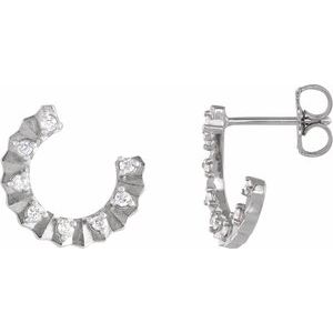 14K White Gold 1/8 CTW Natural Diamond Forward-Facing 12.7 mm Earrings