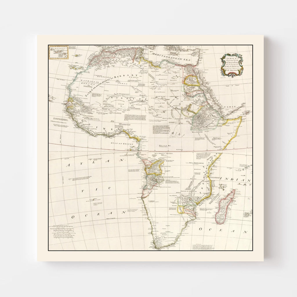 Vintage Africa Map 1755