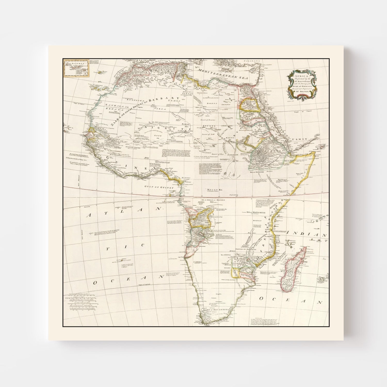 Vintage Africa Map 1755
