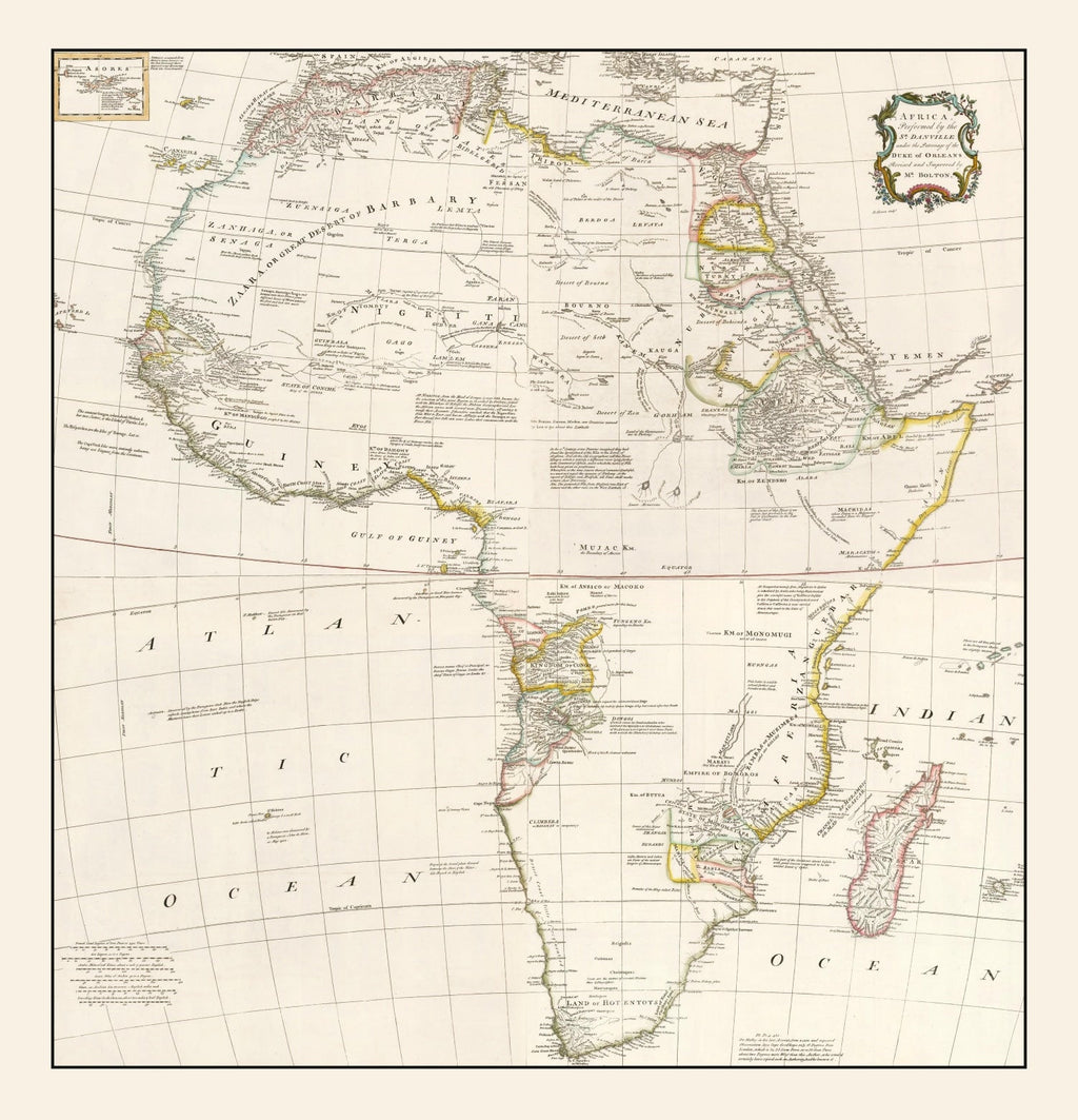 Vintage Africa Map 1755
