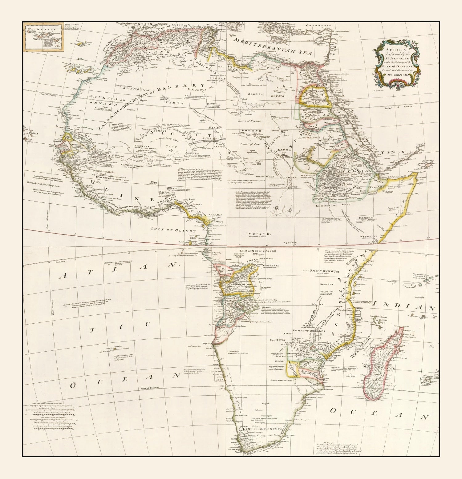 Vintage Africa Map 1755