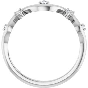 Sterling Silver .07 CTW Natural Diamond Ring