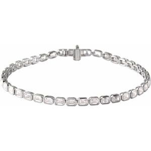 Sterling Silver 6 CTW Lab-Grown Diamond Line 7" Bracelet