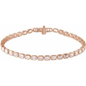 14K Rose Gold 6 1/4 CTW Lab-Grown Diamond Line 7" Bracelet